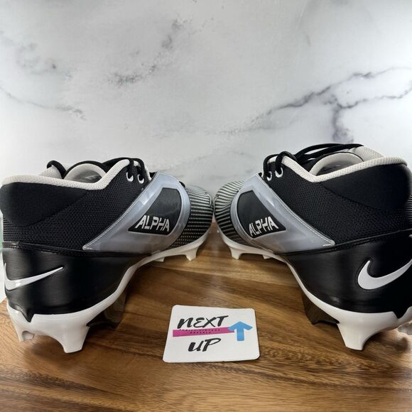 Men’s size 14 WIDE-Nike Alpha Menace 4 Pro Wide nby Black White Football Cleats - Picture 5 of 9